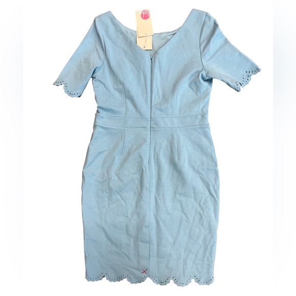 Boden NWT Emma Ponte Dress Light Blue Size 8P - Picture 3 of 7